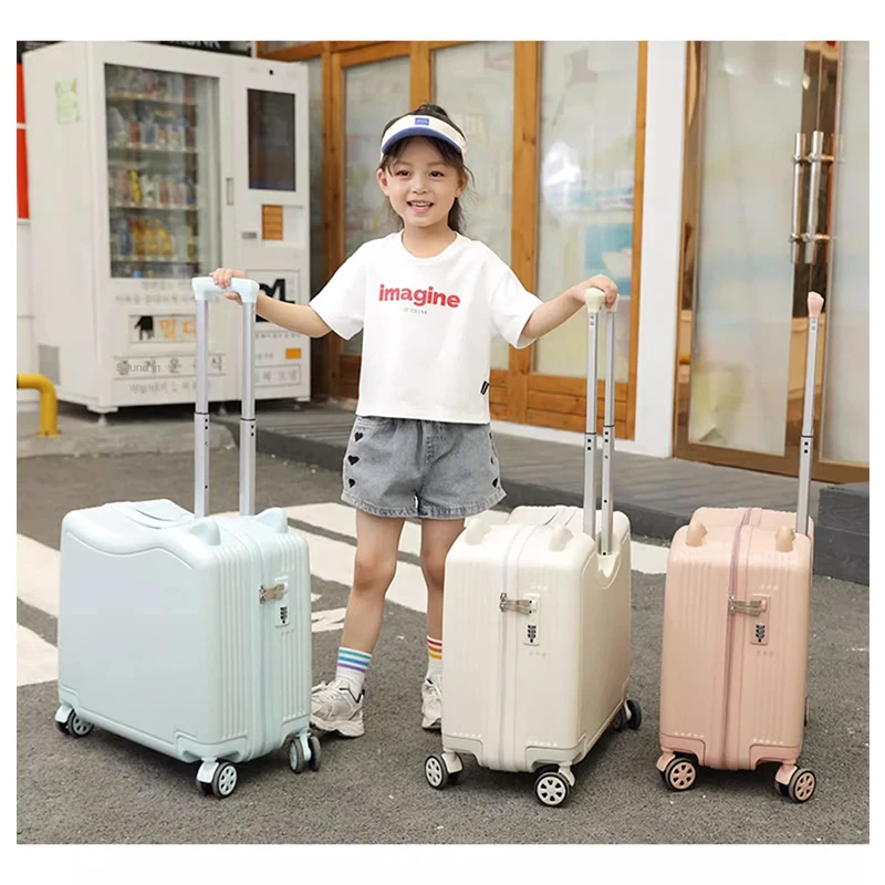 

Kids Luggage Cute Suitcase on Wheels Can Sit and Ride Children Travel Bag Carry on Password Trolley Case 18''20'' Inch Suitcase