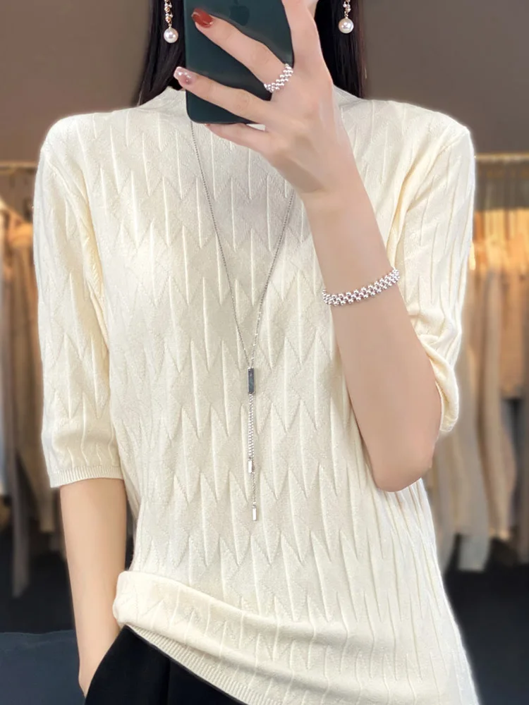 New Sweater Simple Cheap Stylish Women's Clothing Female T-Shirts Short Sleeve Pullover Lady Clothes Knitted Jumper In Promotion
New Sweater Simple Cheap Stylish Women's Clothing Female T-Shirts Short Sleeve Pullover Lady Clothes Knitted Jumper In Promotion