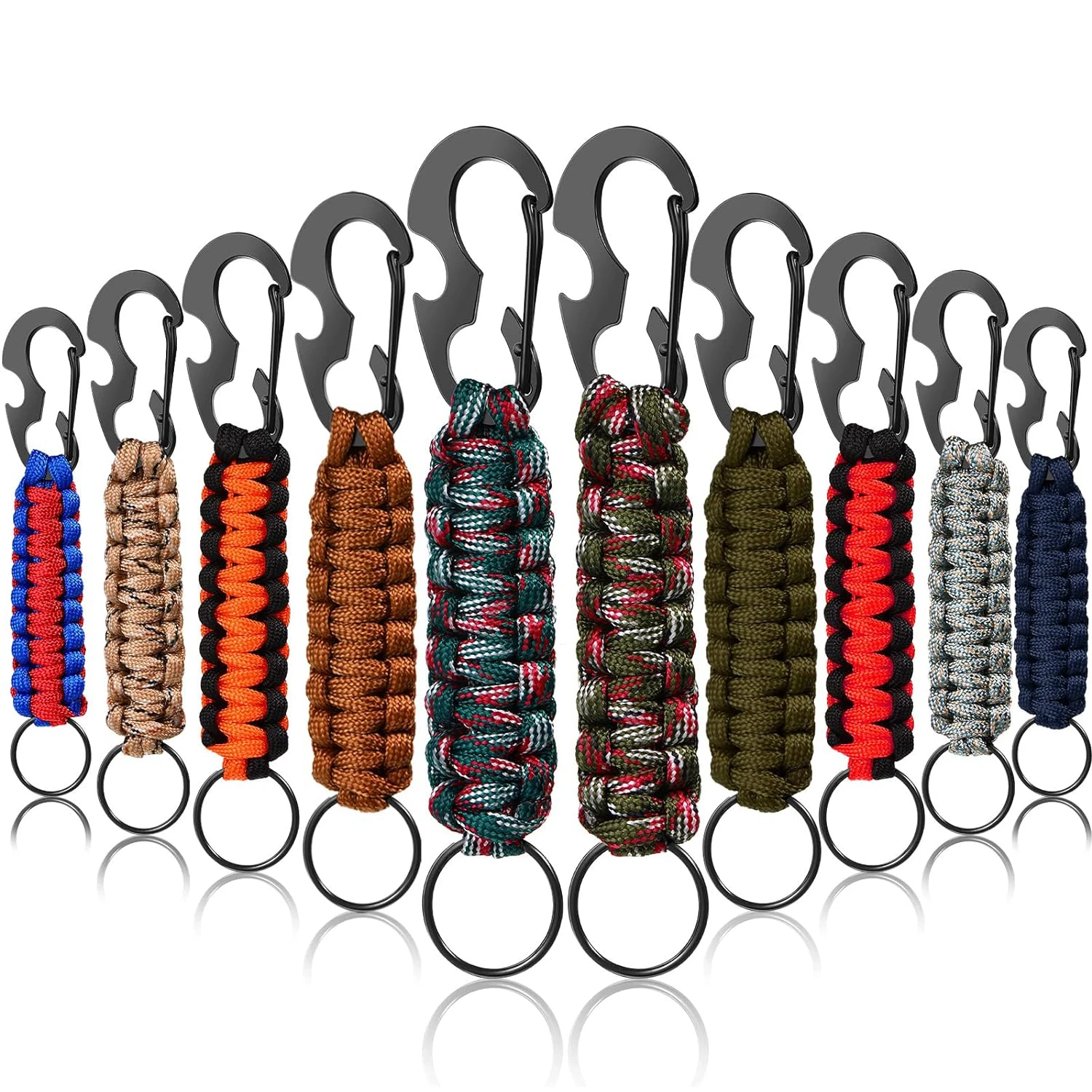 

Paracord Keychain Survival Military Braided Lanyard Carabiner Rope Bottle Opener Cord Novelty Tools For Outdoor Camping Hiking