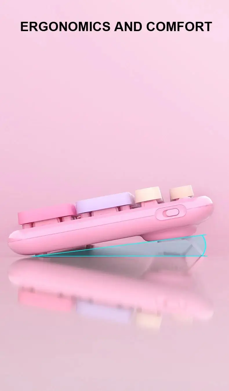 Quiet typing ergonomic keyboard and mouse combo