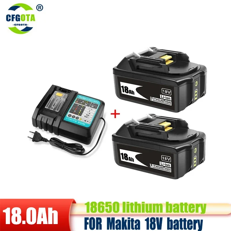 

Original For Makita 18V 18000mAh 18.0Ah Rechargeable Power Tools Battery with LED Li-ion Replacement LXT BL1860B BL1860 BL1850