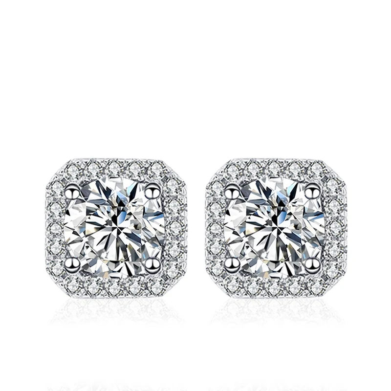 NeeTim 0.5ct 1ct Pink Moissanite Studs Earrings for Women 925 Sterling Silver Black Blue Grey Sparkling Lab Diamond Stud Earring 9 S858cf1141ddb4db9804b6d259b73c7e1v