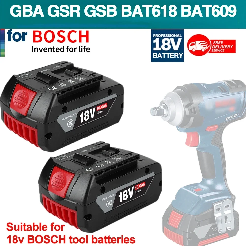 

NEW For BOSCH Authentic 18V 10Ah LITHIUM-ION BATTERY GBA 18V 10Ah 18V Professional GBA GSR GSB BAT618 BAT609 w/Fuel Guage