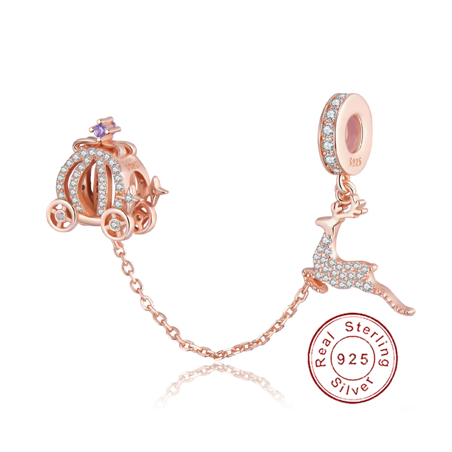 JIALY European S925 Sterling Silver Charm Pave CZ Elk Pumpkin Cart Safety chain Fit Original PD Bracelet For Women Jewelry
JIALY European S925 Sterling Silver Charm Pave CZ Elk Pumpkin Cart Safety chain Fit Original PD Bracelet For Women Jewelry