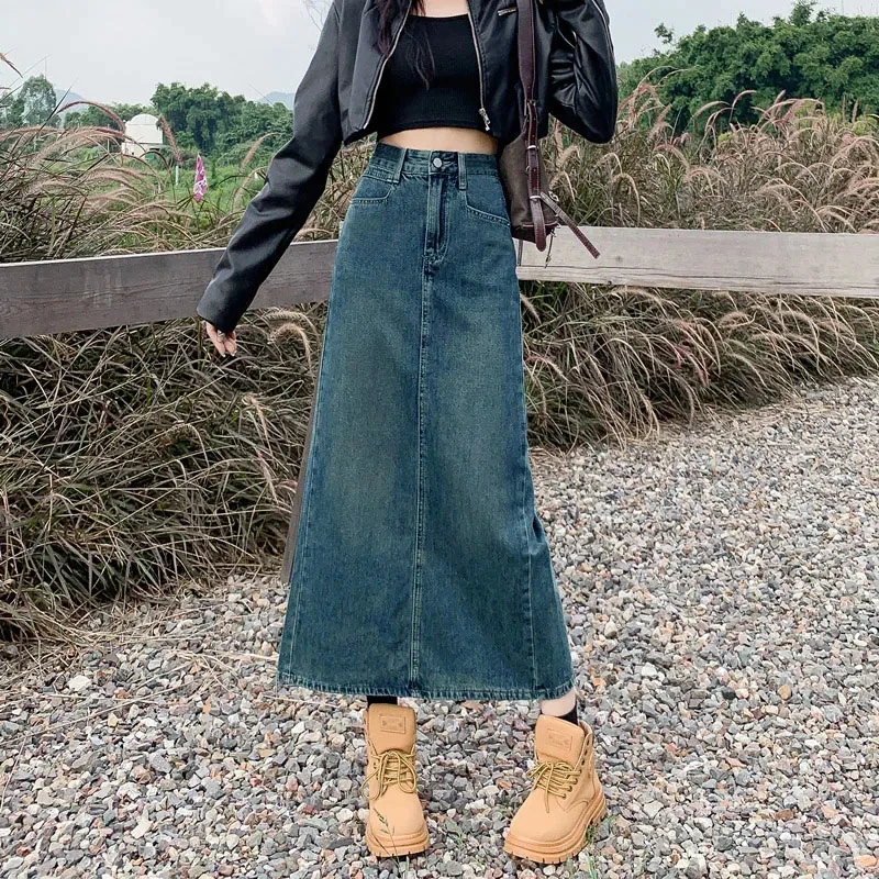 Split Denim Skirts Women Y2k Spring Summer High Waist Casual Midi A Line Skirt Female Vintage Solid All Match Jean Skirts New
Split Denim Skirts Women Y2k Spring Summer High Waist Casual Midi A Line Skirt Female Vintage Solid All Match Jean Skirts New