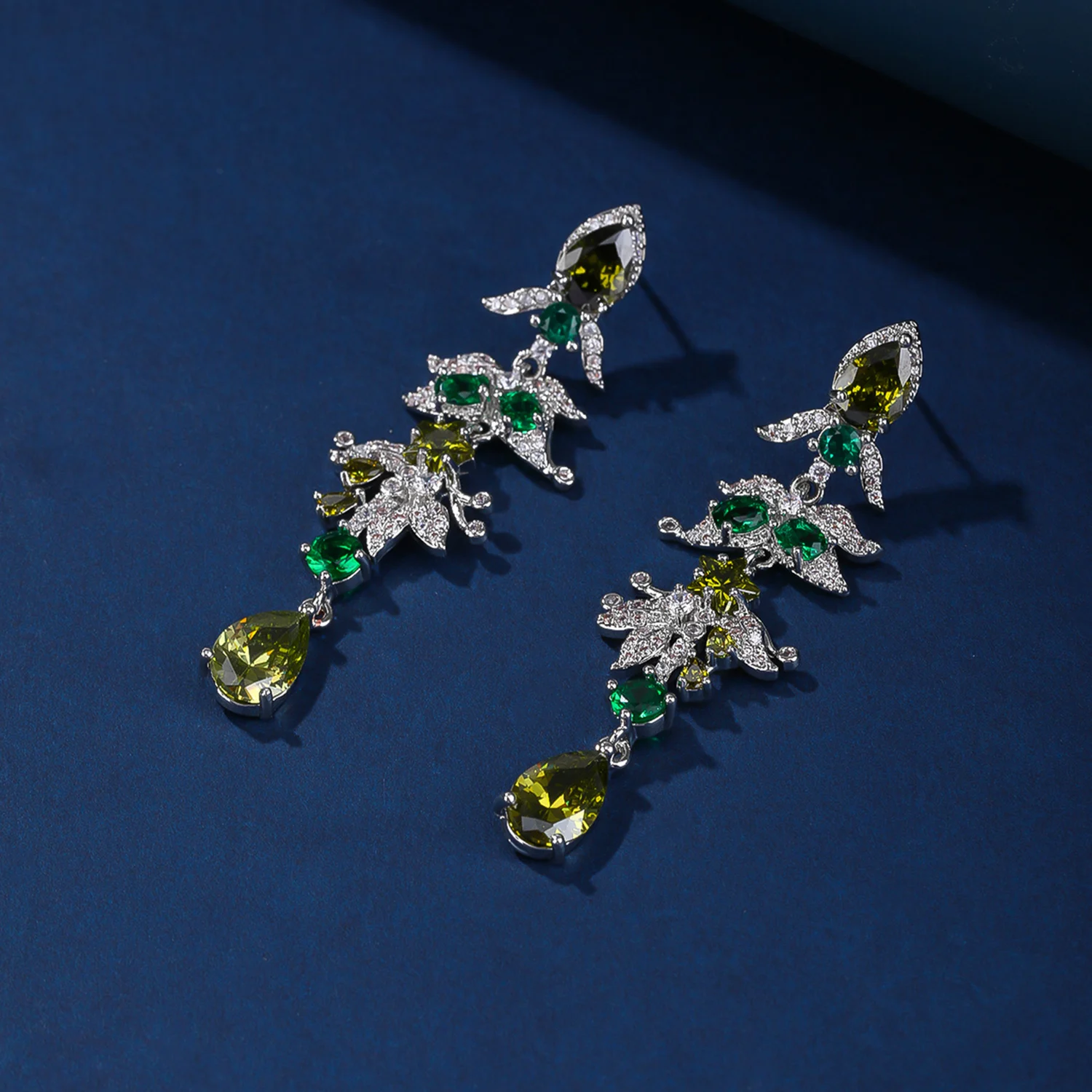 High Quality Cubic Zirconia Star Leaf Shape Dangle Drop Women Long Earrings for Wedding Party Wear CE12095 13 S858f5c1d1ed541d3b0102e63fed320b35