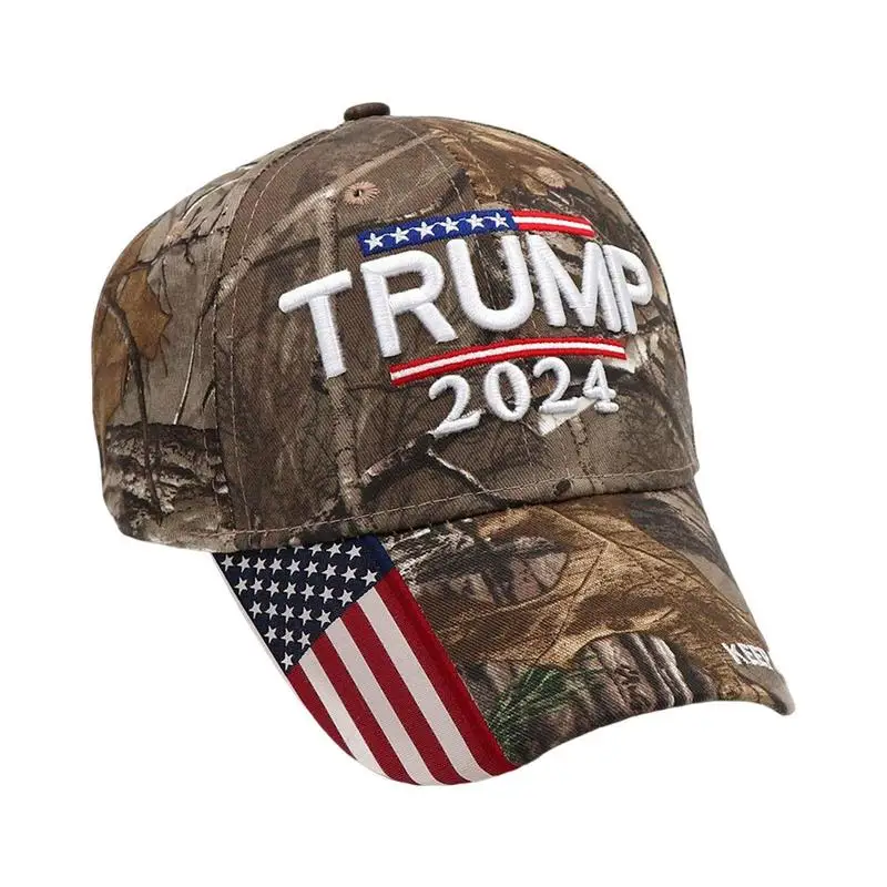 

2024 Cap Camouflage USA Flag Baseball Caps Keep America Great Again President Hat 3D Embroidery Hot Sell