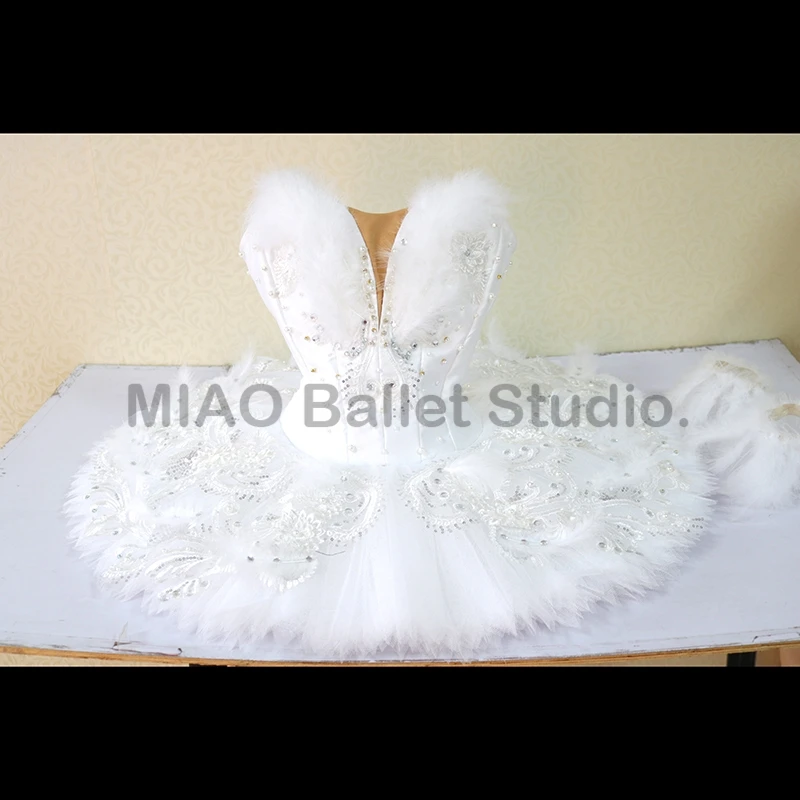 

White Swan Lake Ballet Tutus dress for competition No stretch blue bird professional tutu ballet classical pancake Costume 0266