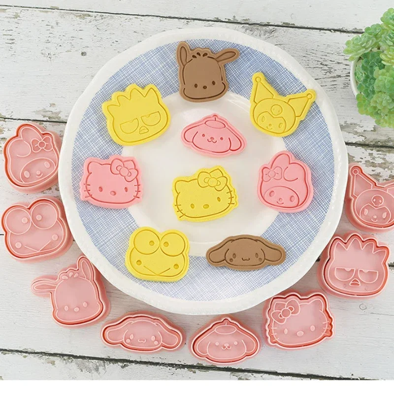 

8pcs Kawaii Sanrio Figures Cookie Cutters Cartoon Hellokitty DIY Bakery Mold Biscuit Press Stamp Embosser Sugar Pasty Cake Mould