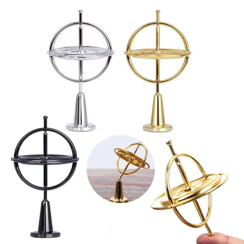 

Metal Self-balancing Finger Gyroscope Toy Anti-gravity Colorful Metal Gyro Adults Kids Decompression Relief Spinning Toy Gift