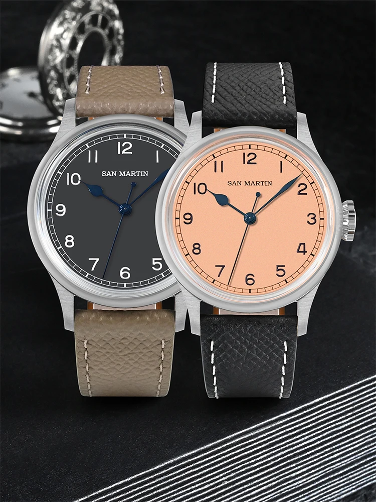 San Martin Mechanical Watch SN105 NH35 10Bar Baked Varnish Hands Vintage Simple Fashion 38.5mm Pilot Men's Mechanical Wristwatch
San Martin Mechanical Watch SN105 NH35 10Bar Baked Varnish Hands Vintage Simple Fashion 38.5mm Pilot Men's Mechanical Wristwatch