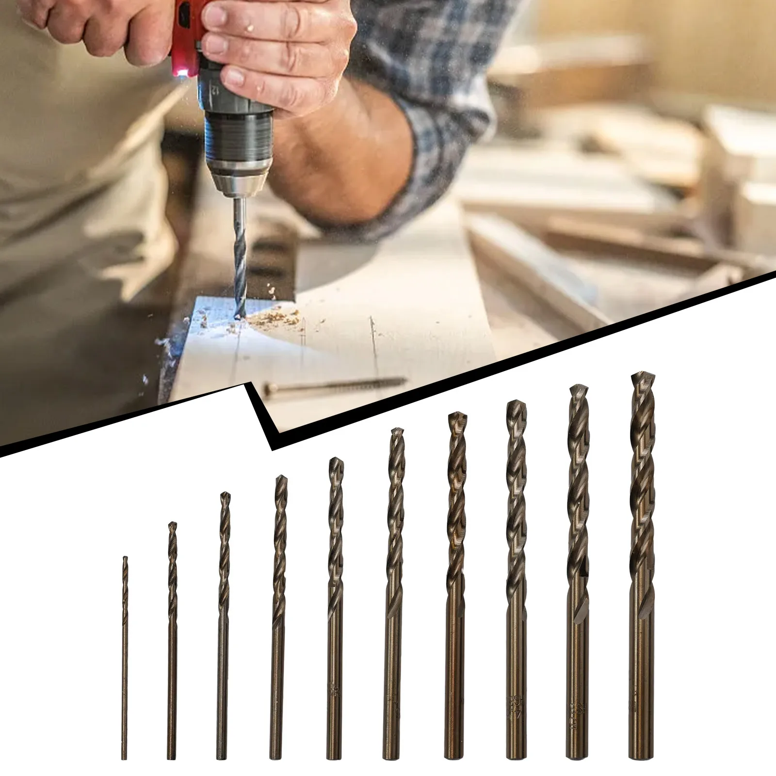 10pcs 1-6mm HSS M35 Cobalt Drill Bit For Metal Stainless Steel Drilling Cutter Drill Handheld Press Tools Accessories Power Tool
10pcs 1-6mm HSS M35 Cobalt Drill Bit For Metal Stainless Steel Drilling Cutter Drill Handheld Press Tools Accessories Power Tool