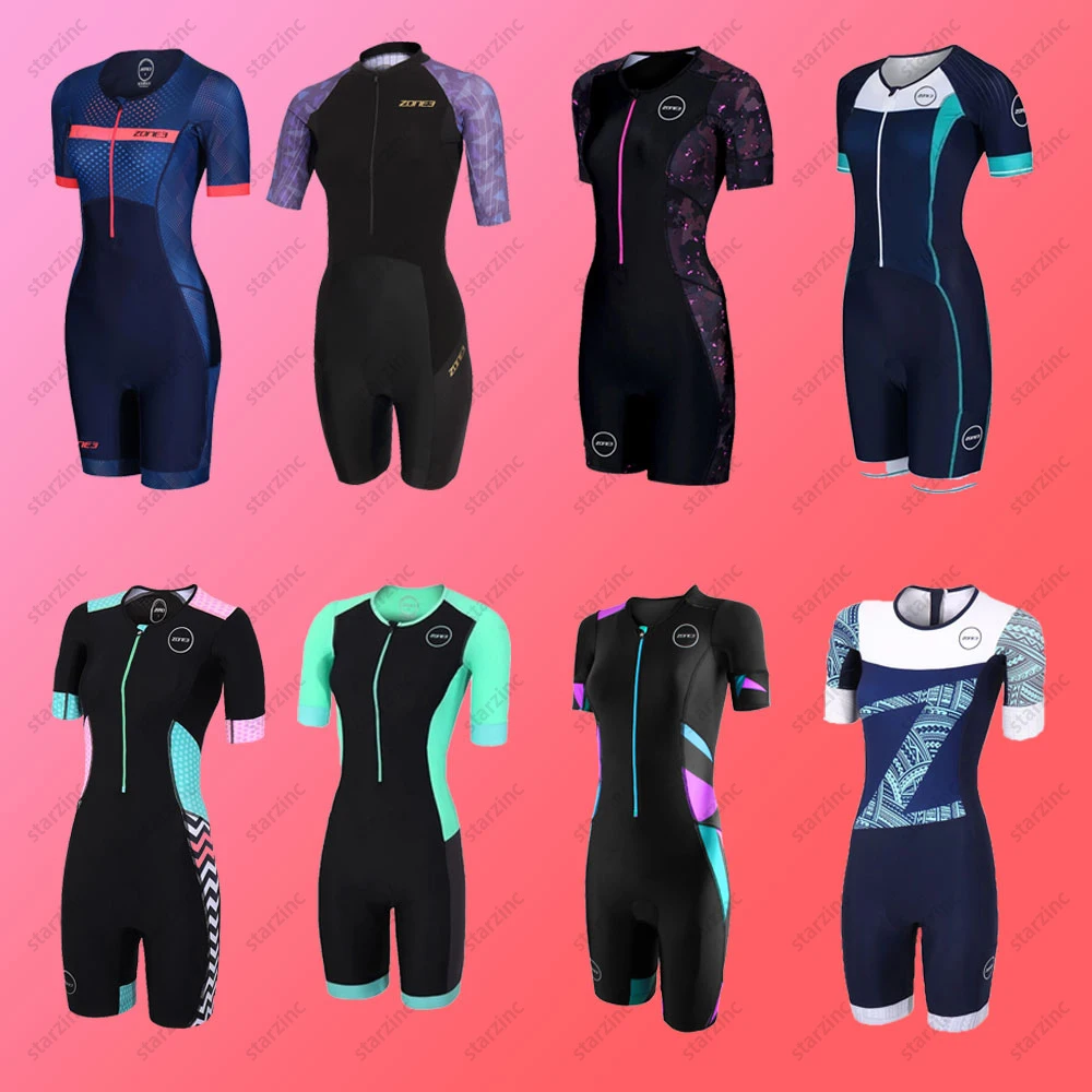 

Женский комбинезон для триатлона Zone3, Летняя короткая одежда для велоспорта, шоссейного велосипеда, горного велосипеда, плавания, бега, роликовых коньков