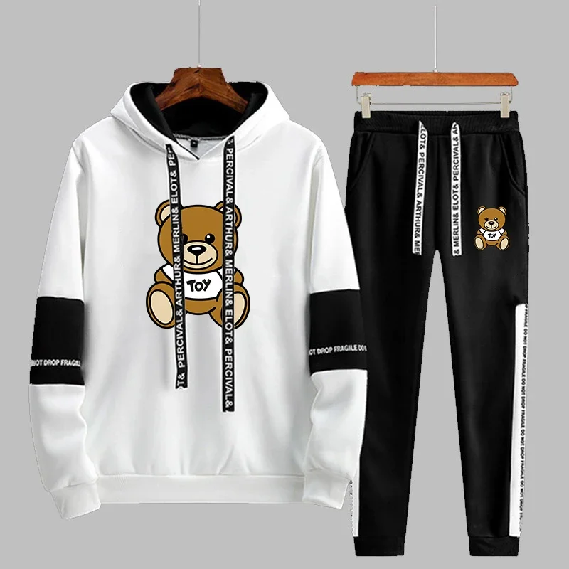 Men's Tracksuit Cartoon Bear Print Sweatshirt & Sweatpants Couple Outfits Streetwear Casual Long Sleeve Oversized Hoodie Set
Men's Tracksuit Cartoon Bear Print Sweatshirt & Sweatpants Couple Outfits Streetwear Casual Long Sleeve Oversized Hoodie Set