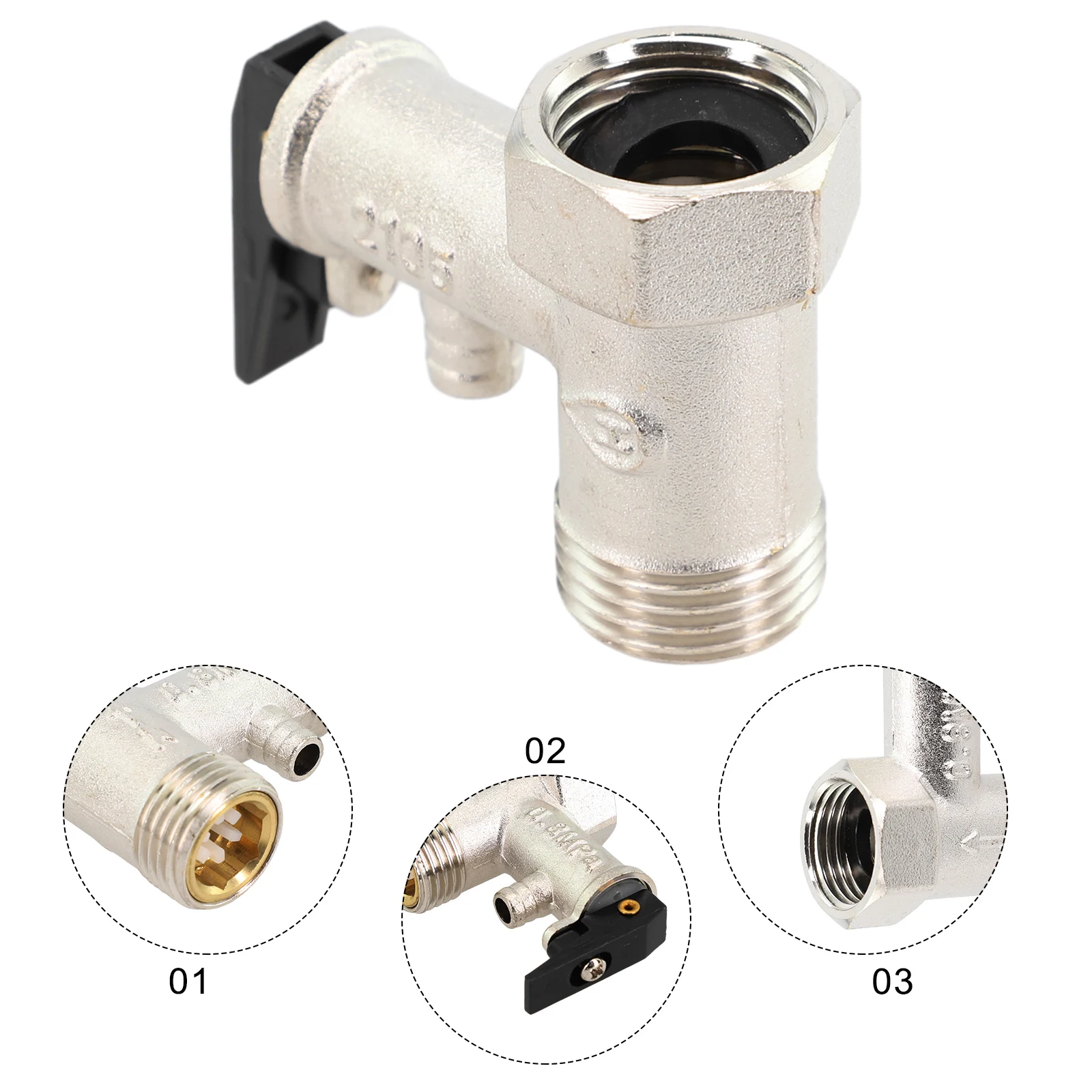 

Электрический предохранительный клапан водонагревателя 1/2 дюйма (DN15), латунный Регулируемый редукционный пружинный клапан для системы водонагревателей