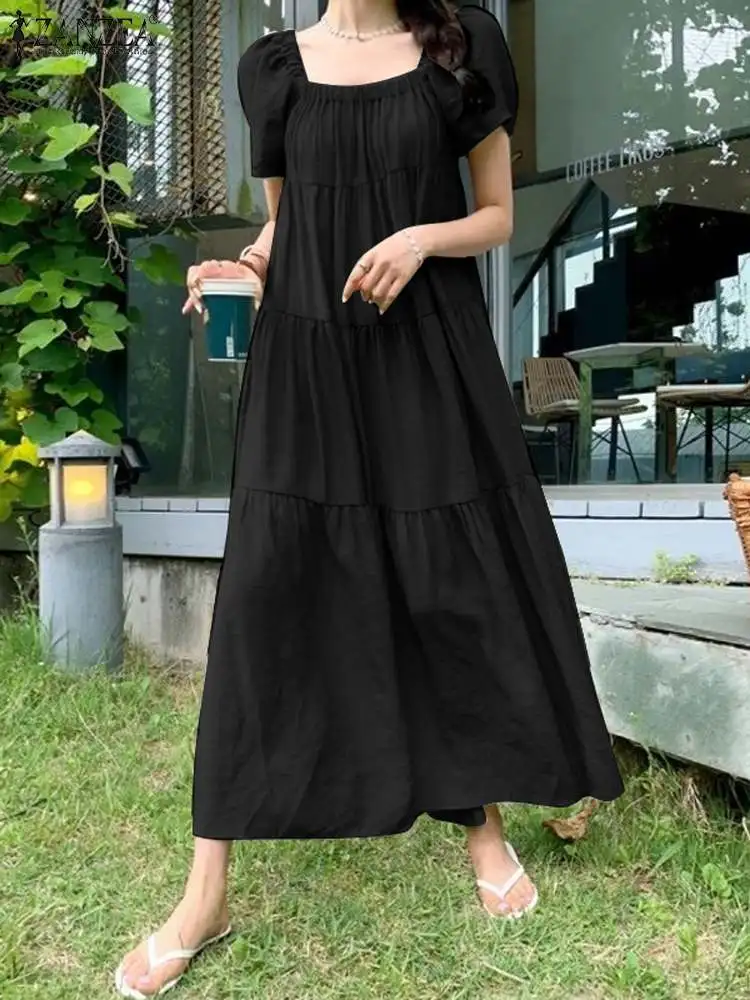 ZANZEA Summer Elegant Dress Women Short Sleeve Party Vestidos Robe Casual Holiday Sundress Square Neck Solid Loose Midi Dresses
ZANZEA Summer Elegant Dress Women Short Sleeve Party Vestidos Robe Casual Holiday Sundress Square Neck Solid Loose Midi Dresses