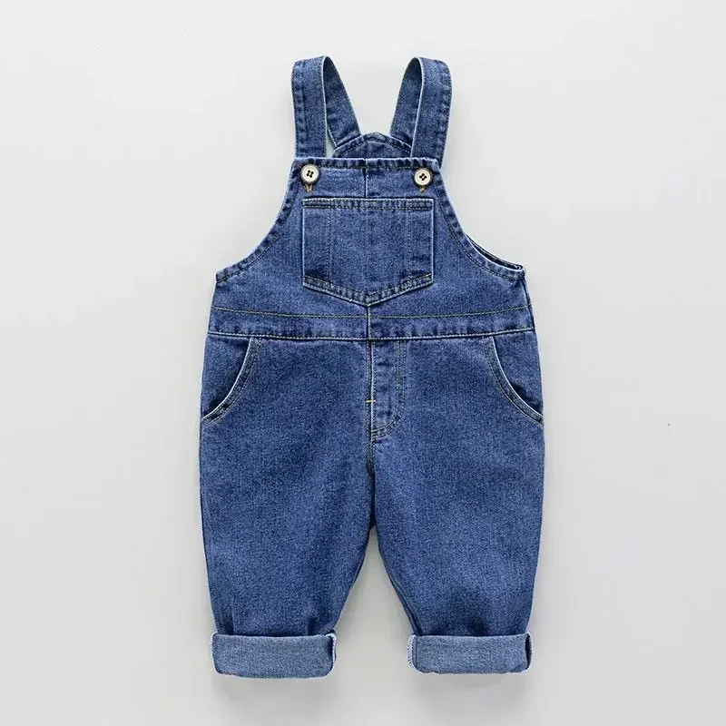 

New Baby Girl Boy Jean Overalls Little Kid Bib Pocket Denim Workwear Children Casual Jumpsuit 12m-7T