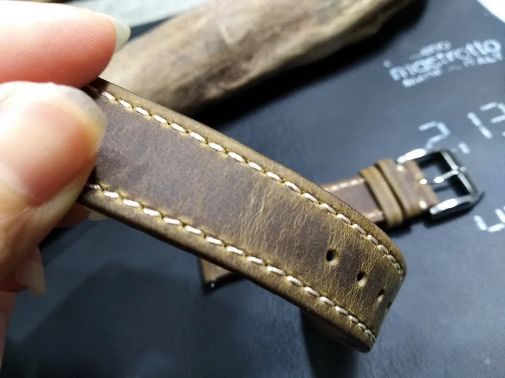 

Handmade high quality 20 21 22 mm Quick installation Genuine Leather Watchband watch accessories Straps Vintage Watch Bracelet