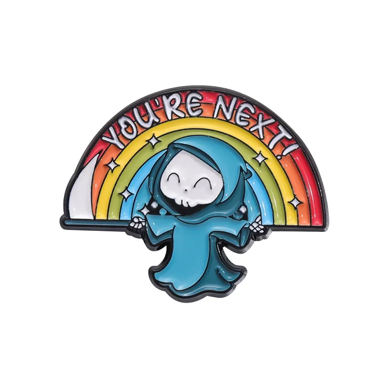 Halloween Rainbow Brooch You're Next Grim Reaper Enamel Pins Cartoon Punk Decorative Lapel Backpack Badge Jewelry Gifts Pin
Halloween Rainbow Brooch You're Next Grim Reaper Enamel Pins Cartoon Punk Decorative Lapel Backpack Badge Jewelry Gifts Pin