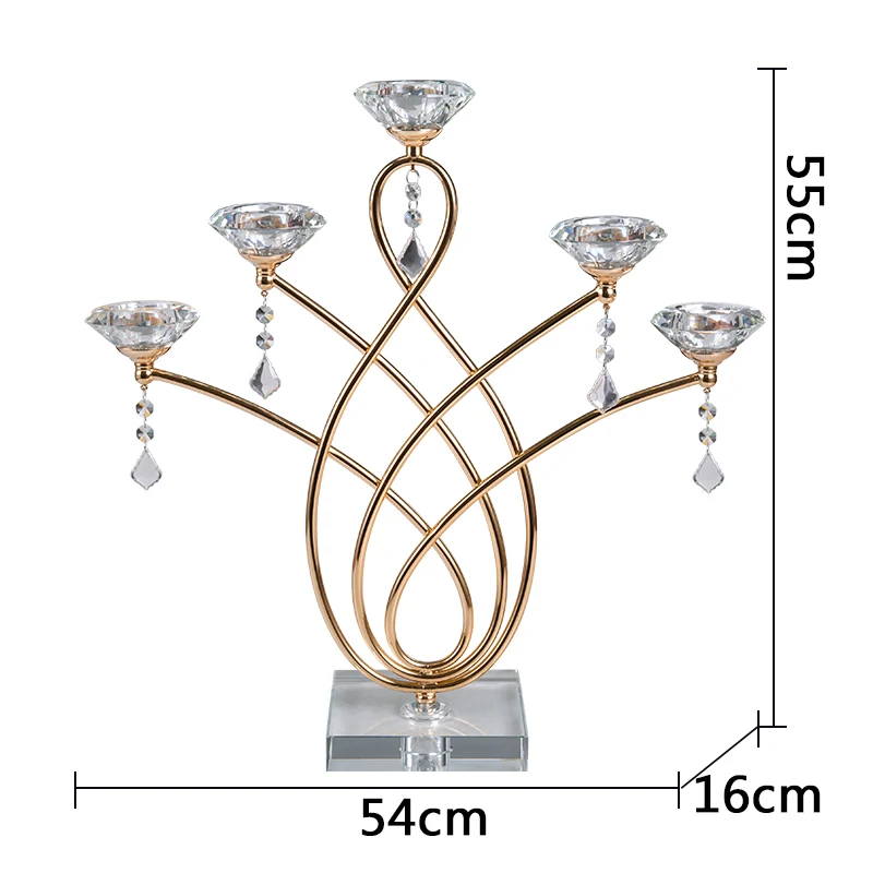 

Luxury Crystal Candle Holder Nordic Chandelier Living Room Candlestick Banquet Exquisite Centros De Mesa Home Decorations CY50CS