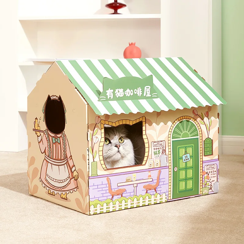 

Corrugated Papper Cat's House Cute Bed for Cats Breathable Cat Scratcher Nest Scratch Pad Cardboard for Cat Sleeping Bed Toys