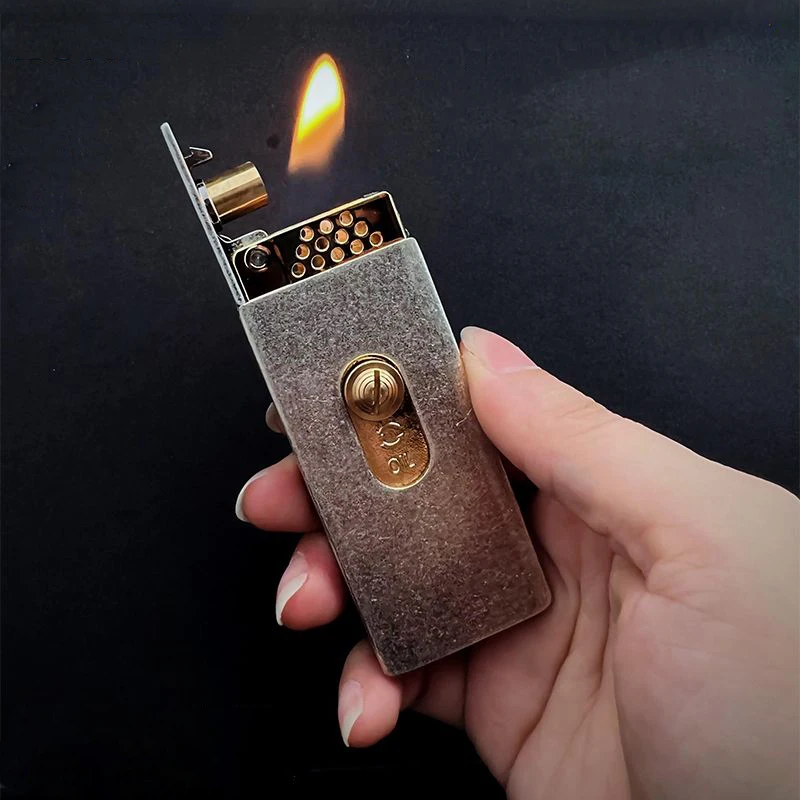 

Rare Upward Slide Lighter New Design Of Automatic Ignition Gasoline Smoking Lighter Copper/Zinc Alloy