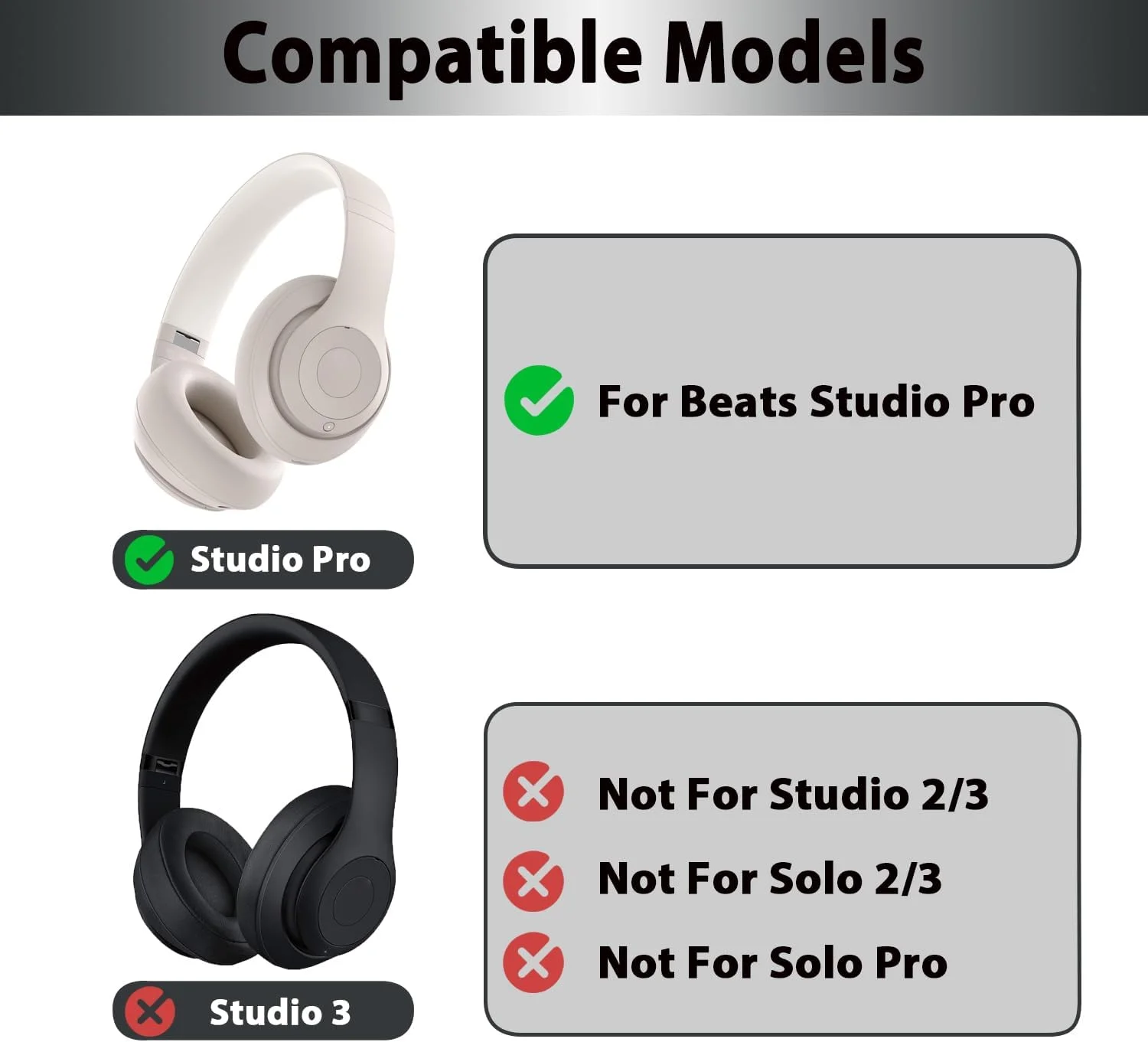 KUTOU Replacement Ear Pads for Beats Studio Pro Wireless Headphones Memory Foam Earpads Studio Pro Ear Cushions Accessories KUTOU Replacement Ear Pads for Beats Studio Pro Wireless Headphones Memory Foam Earpads Studio Pro Ear Cushions Accessories