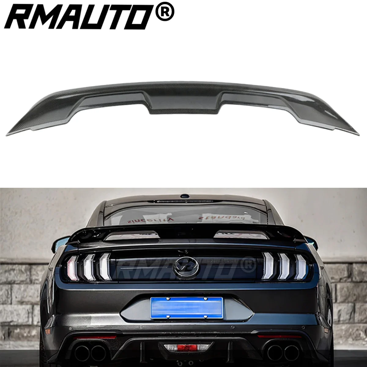 

Carbon Fiber GT500 Style Mustang Car Rear Trunk Spoiler Wing Lid For Ford Mustang 2015-2021 Rear Spoiler Wing Exterior Parts