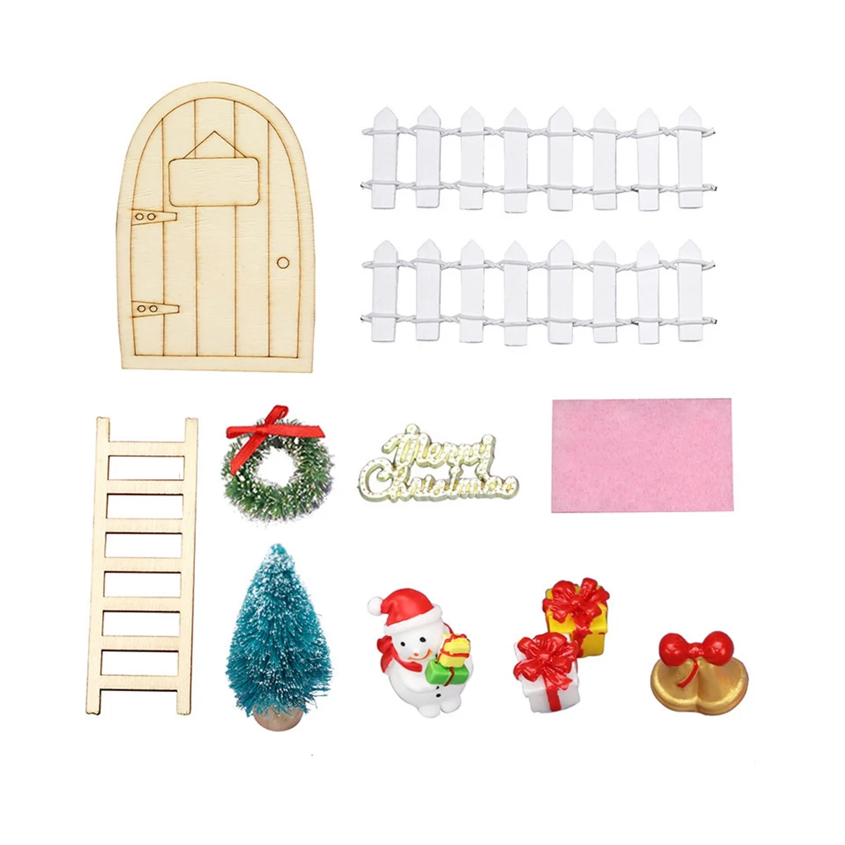 

Dollhouse Christmas Decorations Kit, Christmas Decoration Doll Fine Craftsmanship Small Portable Pine Material