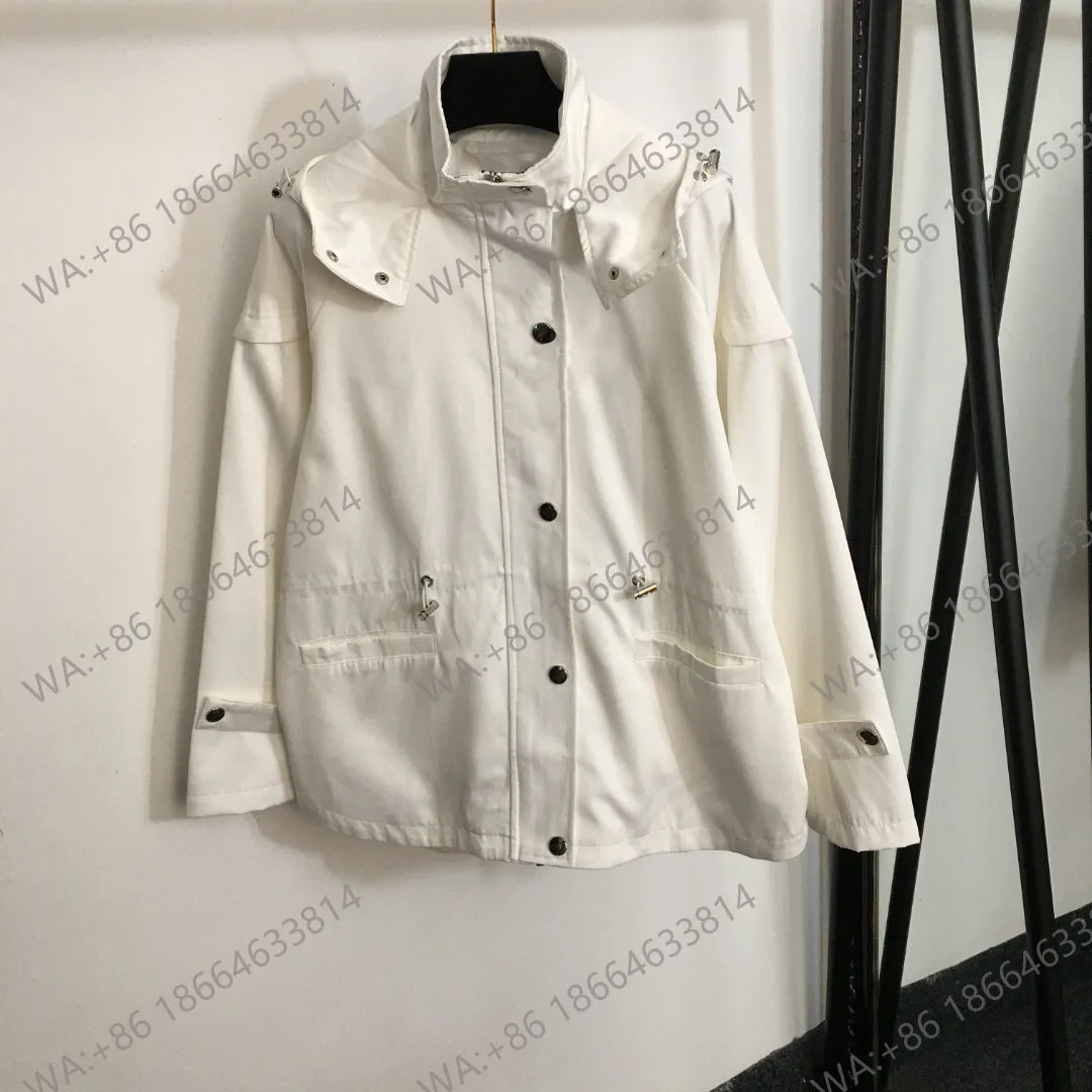Long Sleeve Hooded Zipper Windbreaker Coat for Women, Hardware Decoration, Drawstring Waist, Luxury, Autumn, 20236732
Long Sleeve Hooded Zipper Windbreaker Coat for Women, Hardware Decoration, Drawstring Waist, Luxury, Autumn, 20236732