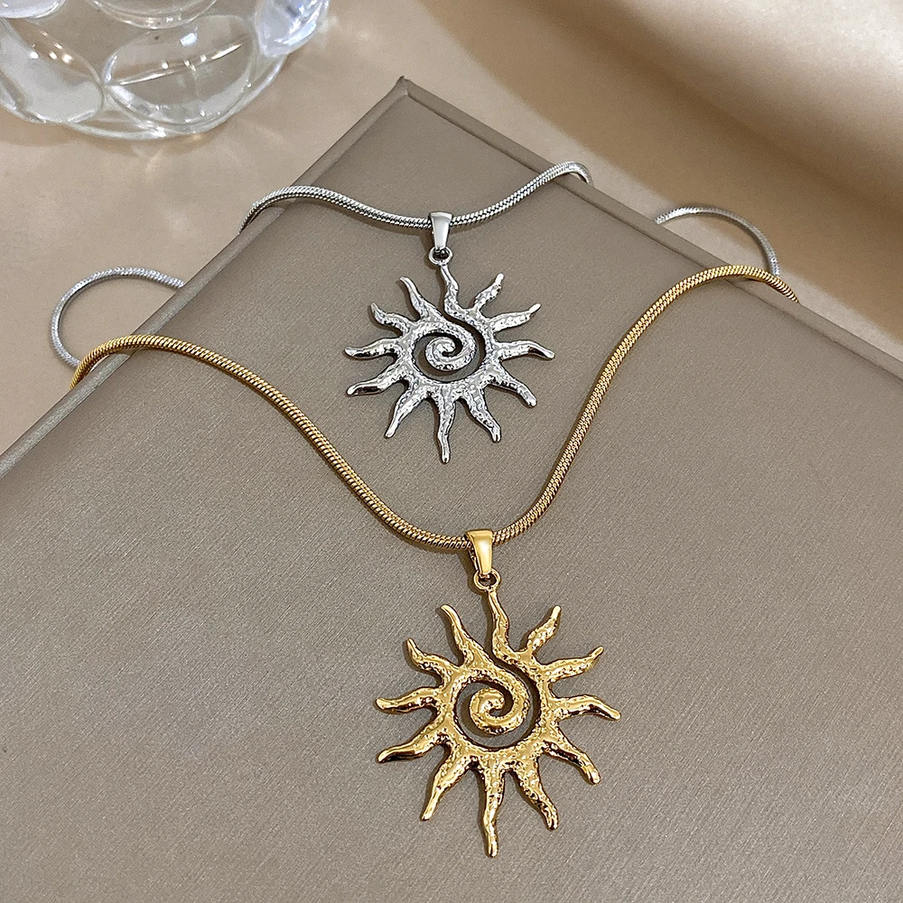 Flashbuy Vintage Sun Pendant Necklace – Golden Stainless Steel Statement Jewelry Gift Flashbuy Vintage Sun Pendant Necklace – Golden Stainless Steel Statement Jewelry Gift