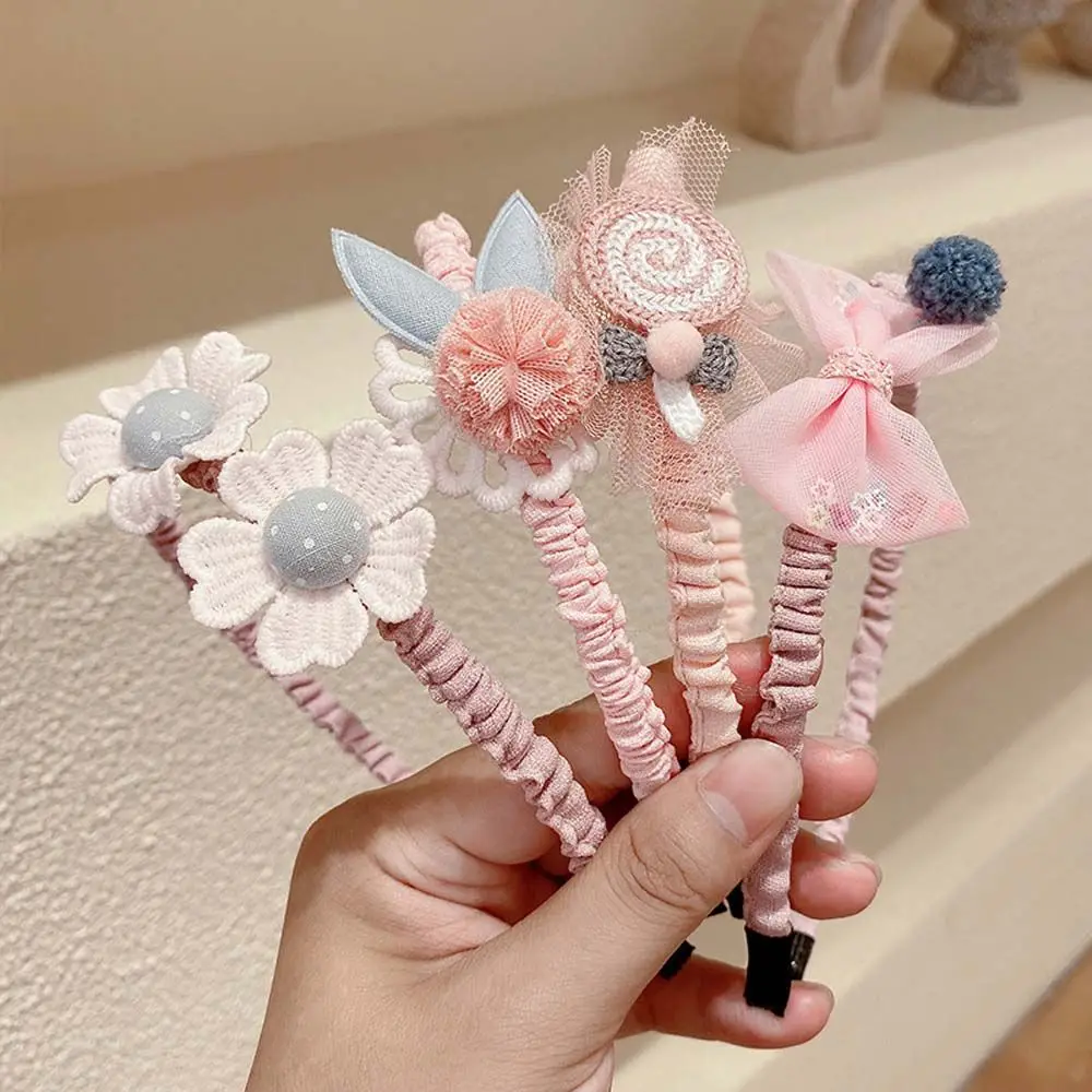 

Kids Gift Korean style Tiara Girls Scrunchie Children Headdress Bowknot Hair hoop Handmade Headwear Flower Hair Bands