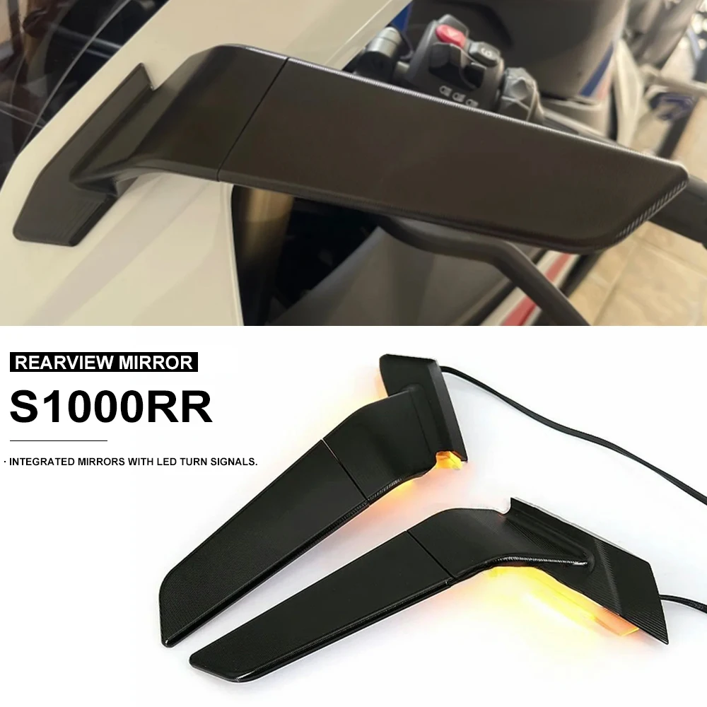 

For BMW S1000 RR S 1000 RR S1000RR s1000rr 2019-2023 Motorcycles Wind Wing Adjustable Rotating Rearview Mirror With LED Light