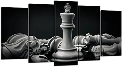 Arts - Black and White King and Knight of Chess Setup on Canvas Paintings 5 Pieces Pictures Prints Poster Artworks for For Li
Arts - Black and White King and Knight of Chess Setup on Canvas Paintings 5 Pieces Pictures Prints Poster Artworks for For Li