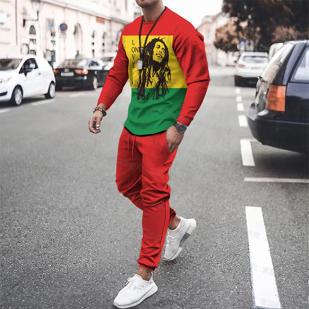 Bob Marley Men T Shirt 2 Piece Set Basketball Trousers Hip Hop Sweatshirts Long Sleeve T Shirt+Pant Loose Jogging Tracksuit
Bob Marley Men T Shirt 2 Piece Set Basketball Trousers Hip Hop Sweatshirts Long Sleeve T Shirt+Pant Loose Jogging Tracksuit