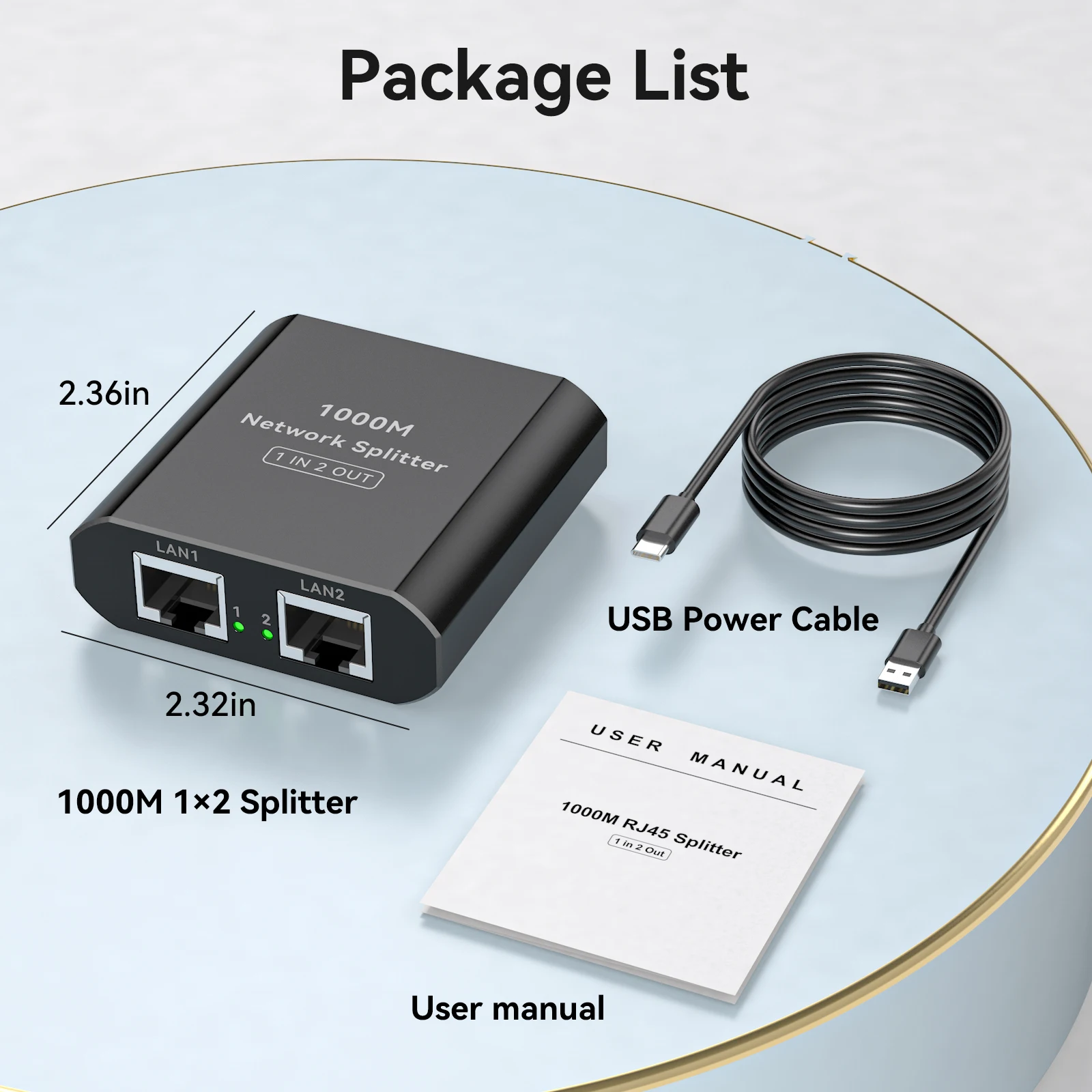 S85b39e925f4c4f8cbc052e374e9ce419C RJ45 Splitter 1 to 2 1000 Mbps Ethernet Splitter with Type-C Power Cable 1 in 2 Out Gigabit Switch Wireless Cable Switcher VPFET
