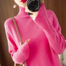 2022 Autumn And Winter New 100% Wool Women's Turtleneck Horseshoe Sleeve Knitted Solid Color Pullover Bottoming Chic Sweater
2022 Autumn And Winter New 100% Wool Women's Turtleneck Horseshoe Sleeve Knitted Solid Color Pullover Bottoming Chic Sweater