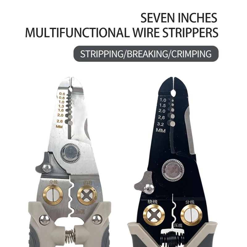 7 INCHES MULTIFUNCTIONAL WIRE STRIPPERS Winding, pressing, and branching Wiring pliers
7 INCHES MULTIFUNCTIONAL WIRE STRIPPERS Winding, pressing, and branching Wiring pliers