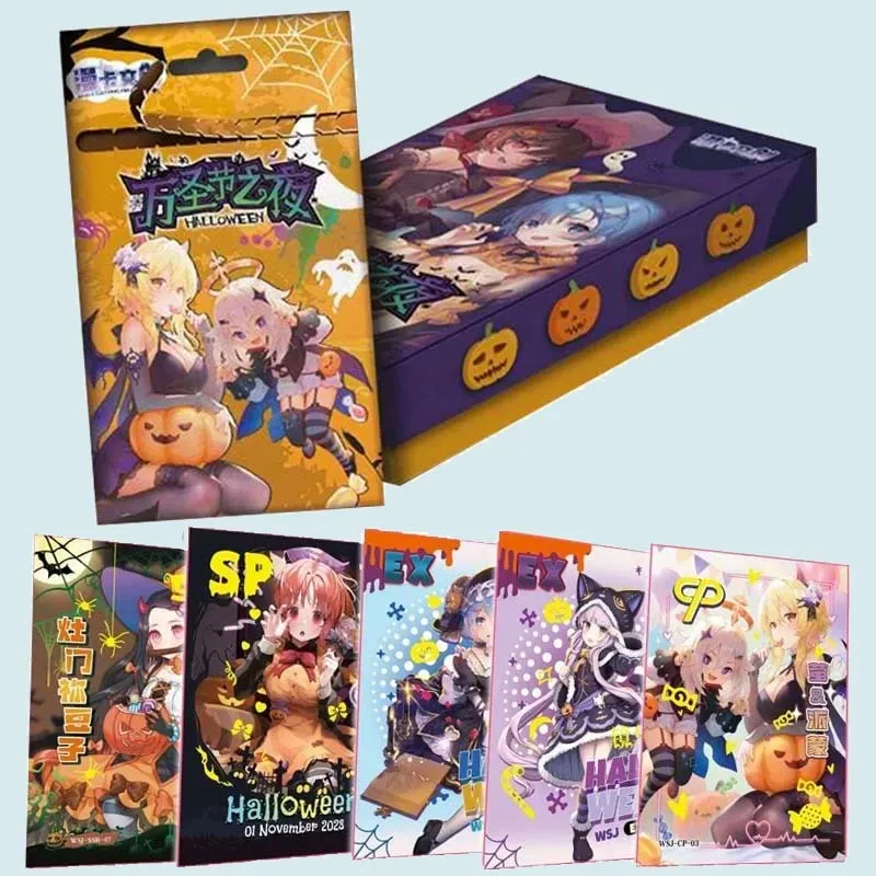 

Goddess Story Halloween Night Collection Cards Anime Girls Temperature Card Tcg Booster Box Anime Character Game Board Toy