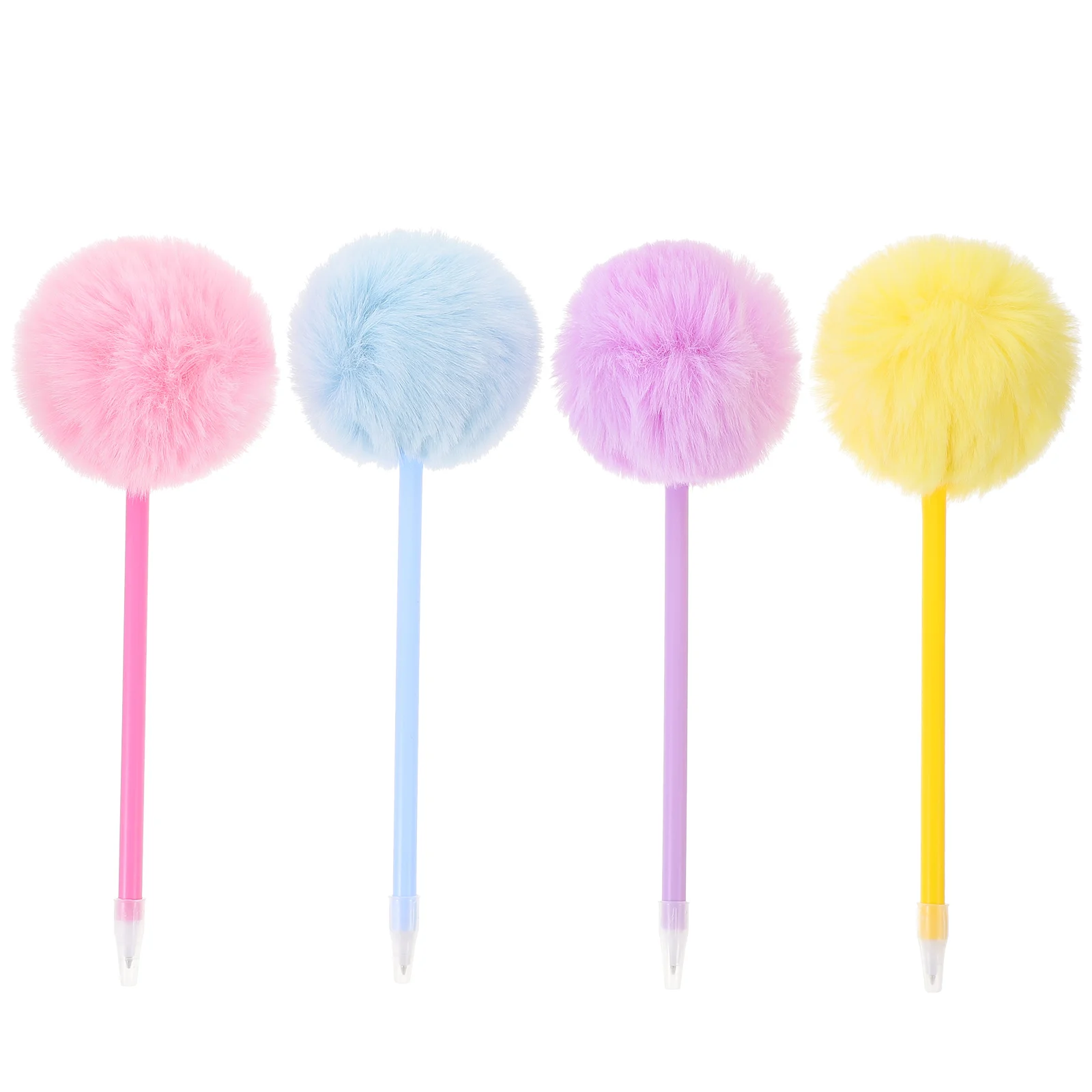 

4pcs Ballpoint Pen with Pom Pom Toppers Adorable Pom Pom Ballpoint Pen Portable Pen