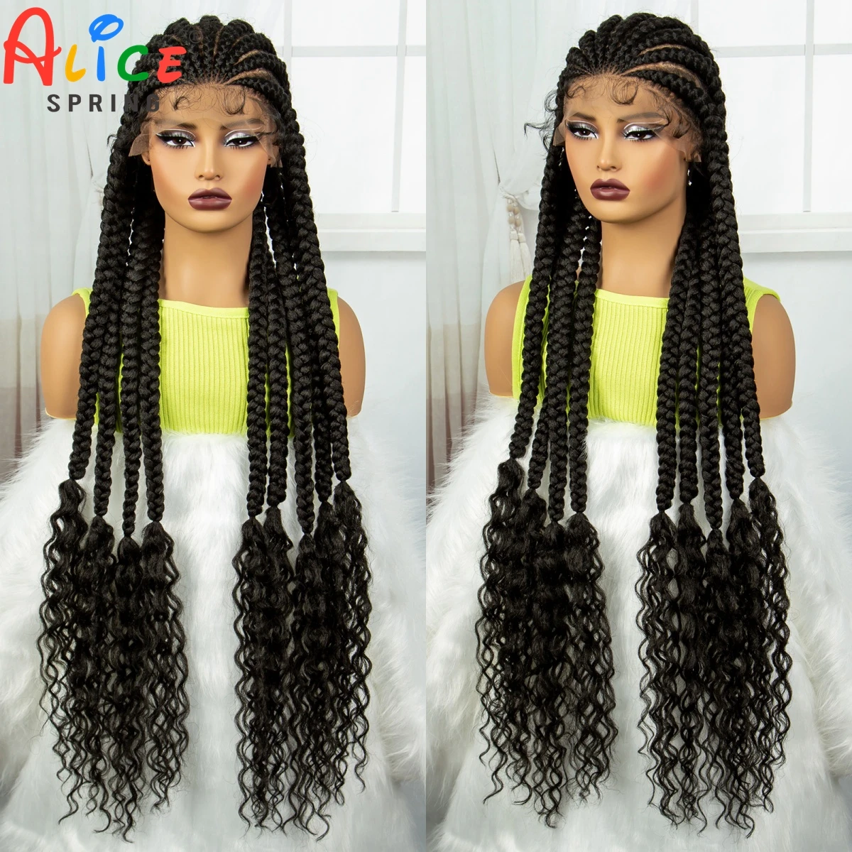 Synthetic Full Lace Braided Wigs with Curly Ends for Black Women Lace Frontal Knotless Box Braiding Hair Wig Cornrow Braids Wigs
Synthetic Full Lace Braided Wigs with Curly Ends for Black Women Lace Frontal Knotless Box Braiding Hair Wig Cornrow Braids Wigs