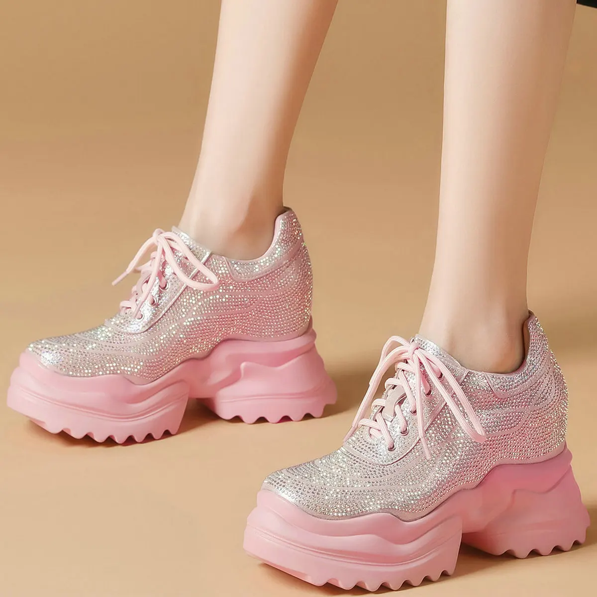 Platform Pumps Rhinestones Shoes Women Cow Leather Wedges High Heel Ankle Boots Female Round Toe Fashion Sneakers Casual Shoes
Platform Pumps Rhinestones Shoes Women Cow Leather Wedges High Heel Ankle Boots Female Round Toe Fashion Sneakers Casual Shoes