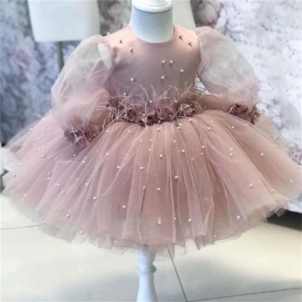 Pink Net yarn bead Long sleeves Kids Dress Party Girl Princess Birthday Party Baby Girls Children
Pink Net yarn bead Long sleeves Kids Dress Party Girl Princess Birthday Party Baby Girls Children