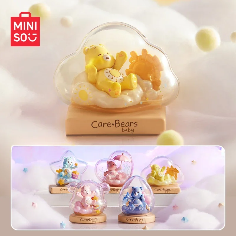 

MINISO Care медведи прогноз погоды серии глухая коробка Kawaii детские игрушки подарок на день рождения украшение анимация периферийная модель