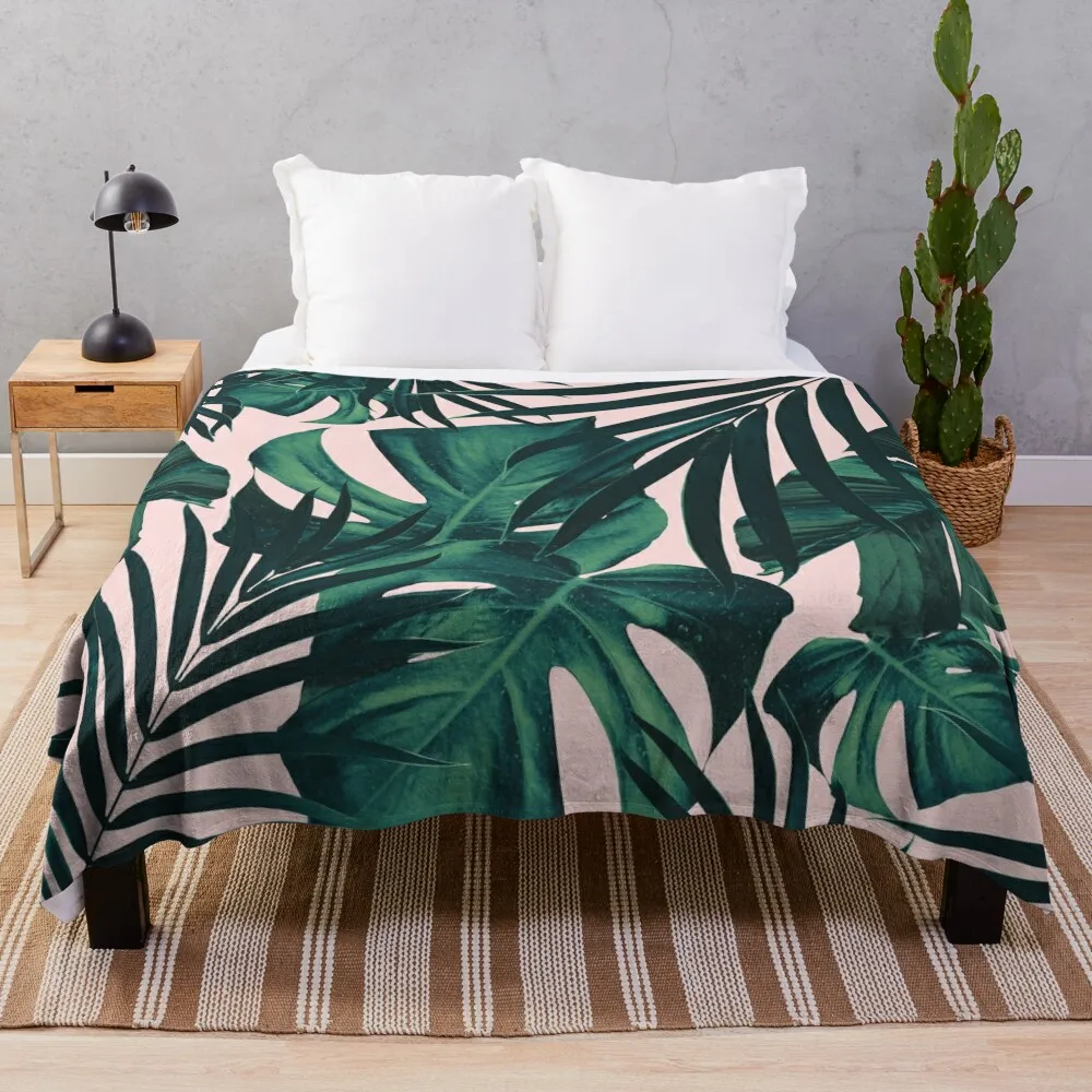 

Tropical Jungle Leaves Pattern #5 #tropical #decor #art Throw Blanket Soft Plaid Giant Sofa Summer Blankets For Bed Blankets