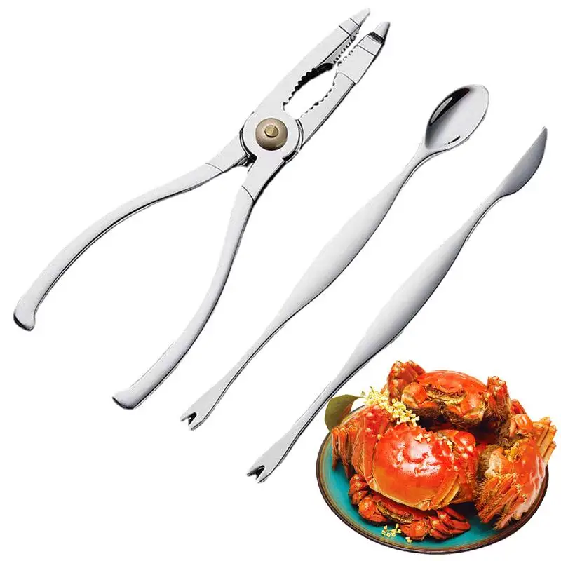 

Professional Seafood Tools Set Ergonomic Nut Cracker Seafood Tool Stainless Steel Crab Lobster Cracker Peeler Kitchen Accessorie