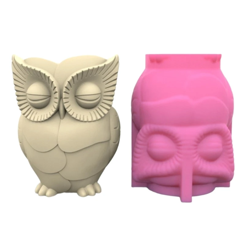 

M2EA Flower Pots Cement Silicone Mold Owl Succulent Planter Molds Resin Mold Jewelry