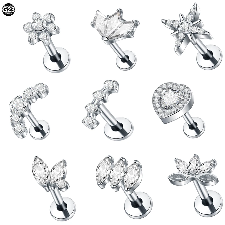 1Pc G23 Titanium Labret Piercing Lip Stud 16G Internally Threaded Zircon Crystal Earring Stud Tragus Helix Piercing Body Jewelry
1Pc G23 Titanium Labret Piercing Lip Stud 16G Internally Threaded Zircon Crystal Earring Stud Tragus Helix Piercing Body Jewelry