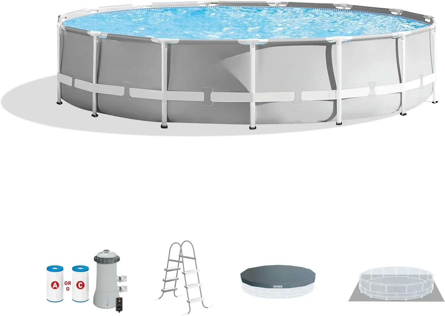 15 Foot x 42 Inch Prism Frame Above Ground Outdoor Backyard Swimming Pool Set with 1000 GPH Filter Pump, Ladder, and Pool Cover
15 Foot x 42 Inch Prism Frame Above Ground Outdoor Backyard Swimming Pool Set with 1000 GPH Filter Pump, Ladder, and Pool Cover