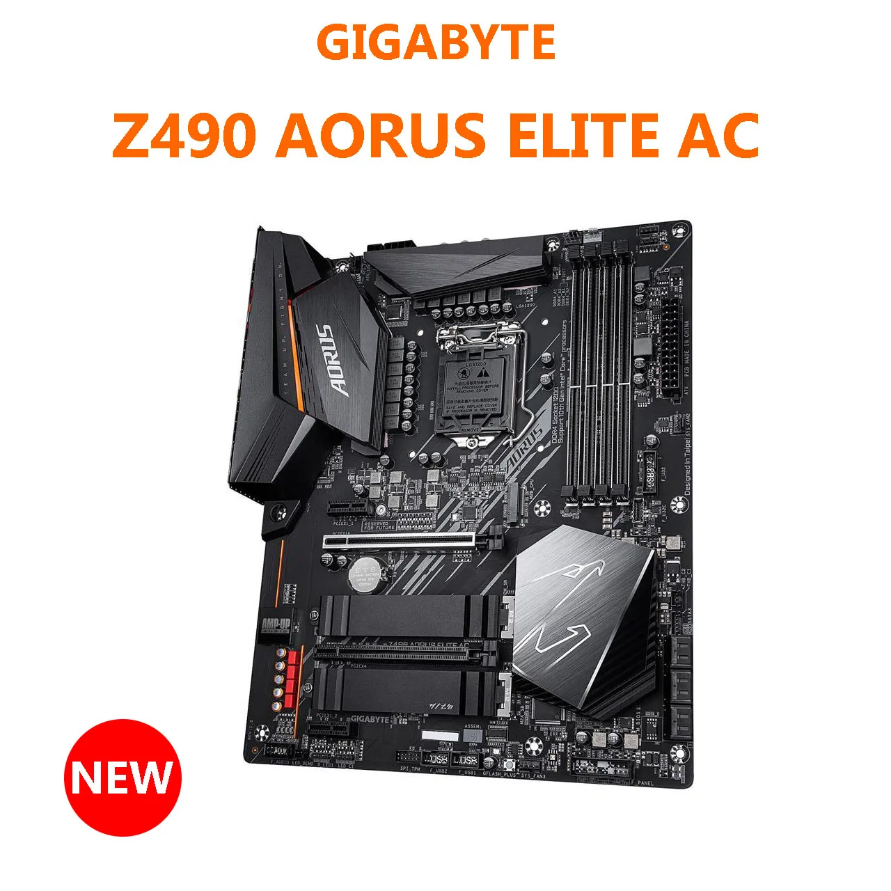 

GIGABYTE Z490 AORUS ELITE AC LGA 1200 Intel Z490 ATX Motherboard DDR4 Memory Dual M.2 SATA 6Gb/s USB 3.2 Gen 2 Intel 802.11ac